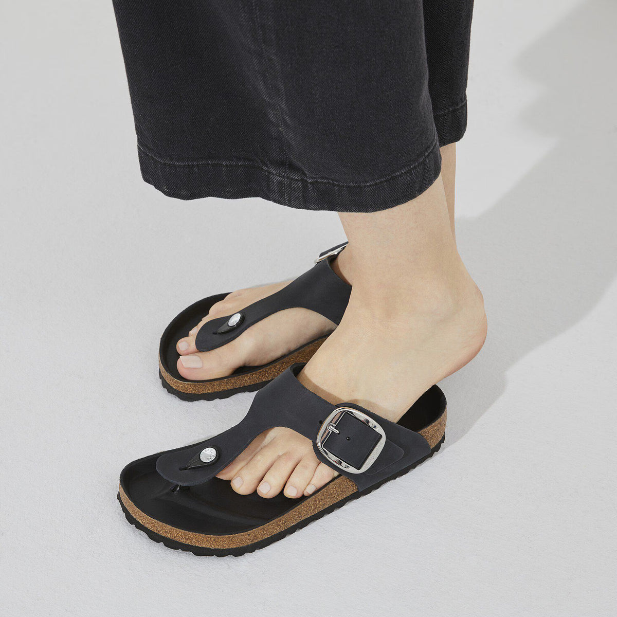 Birkenstock Raffinée Gizeh Big Buckle Cuir huilé - Black