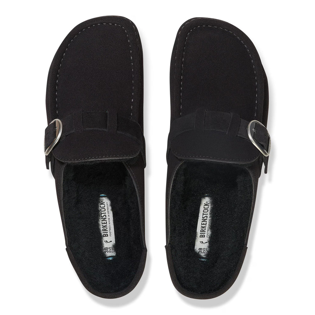 Birkenstock Élégante Buckley en fourrure d'agneau Suède - Black